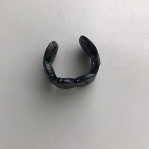 3 pack black handmade poly bead rings